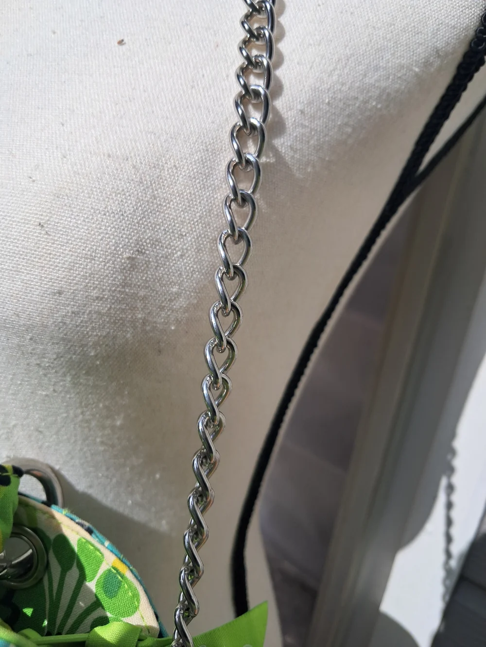 EUC Vera Bradley Green & Teal Leaf-Print Tote Detachable Chain Strap Purse - Picture 6 of 14